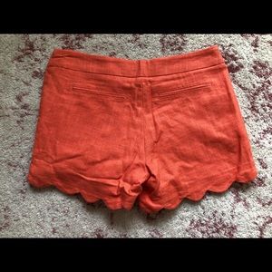 Cynthia Rowley coral scalloped shorts
